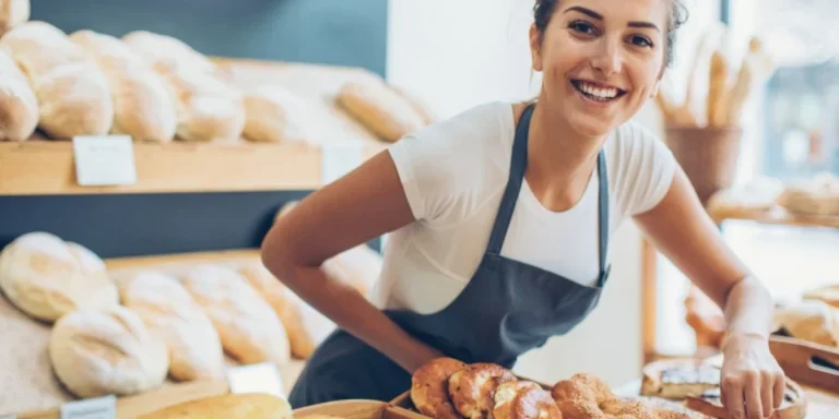 Woman selling bread and pastry