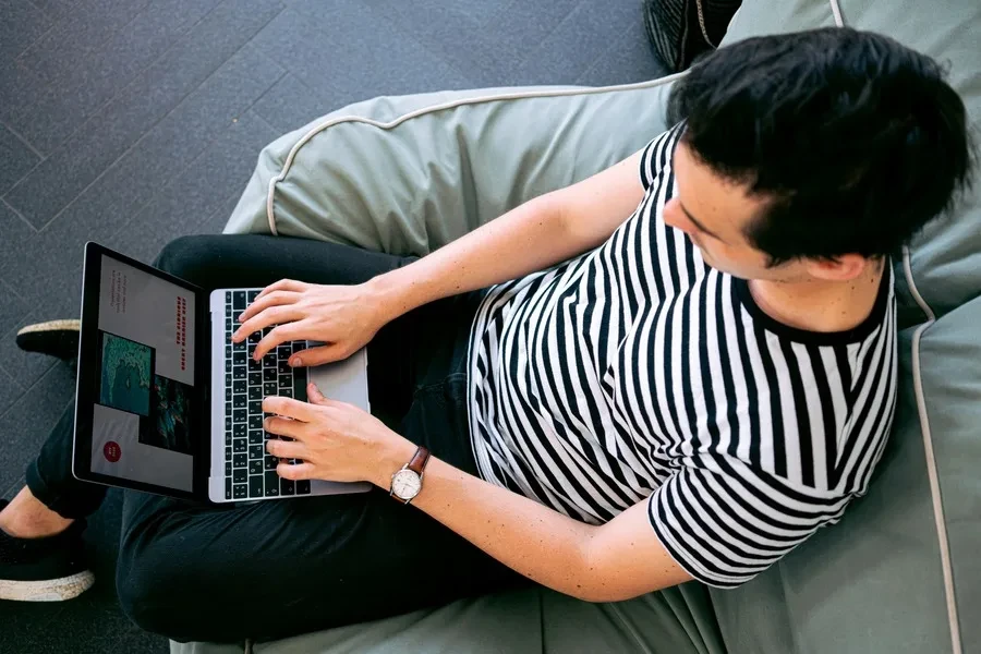A man using a laptop
