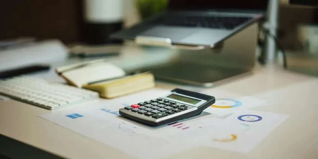 A person calculating the current assets
