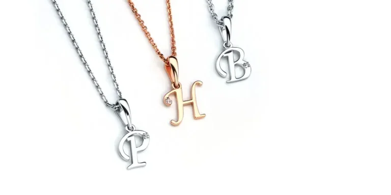 A set of three elegant bubble letter necklaces