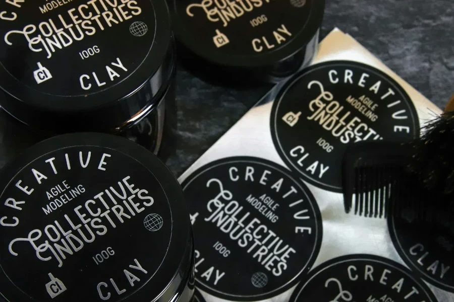 brand stickers in black and white on a white sheet