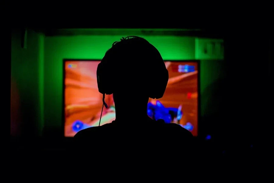 Person playing video game