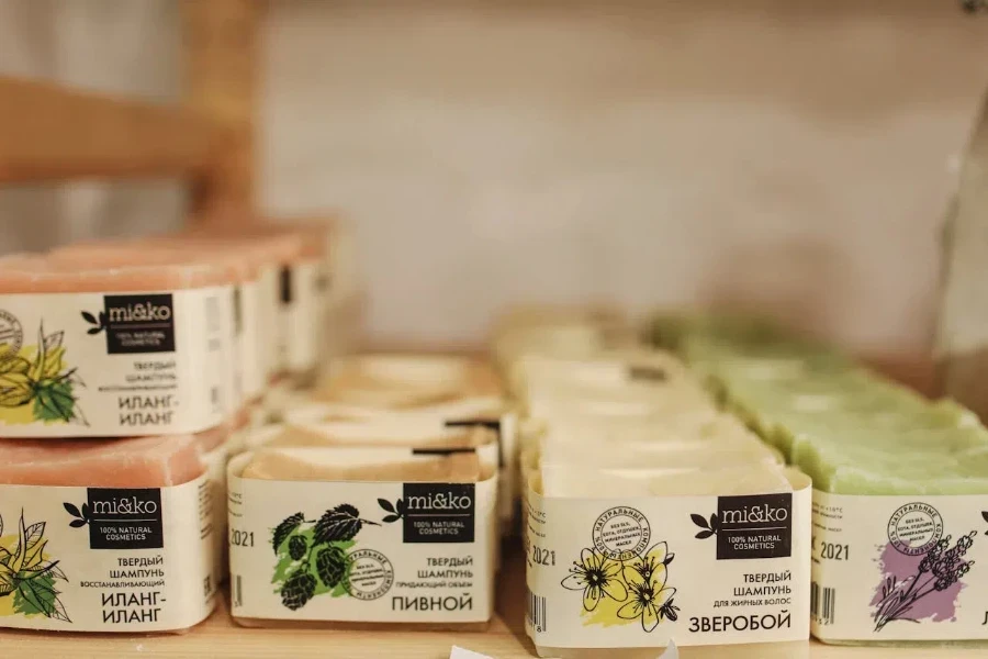 Products organized on a shelf