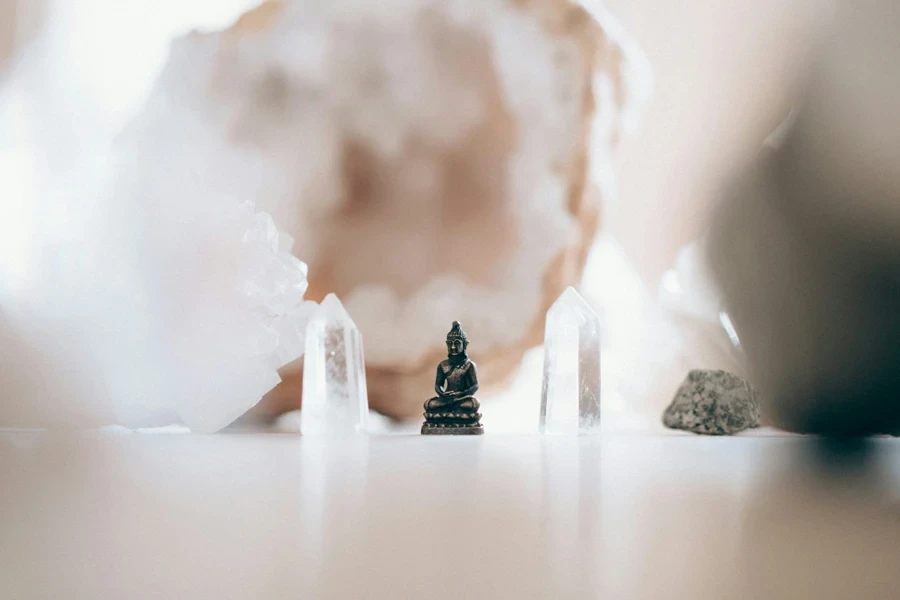 spiritual accessories and crystals are 2025 home decor trends
