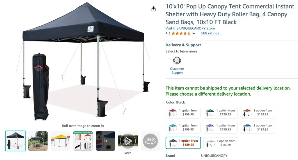 10'x10' Pop Up Canopy Tent Commercial Instant Shelter
