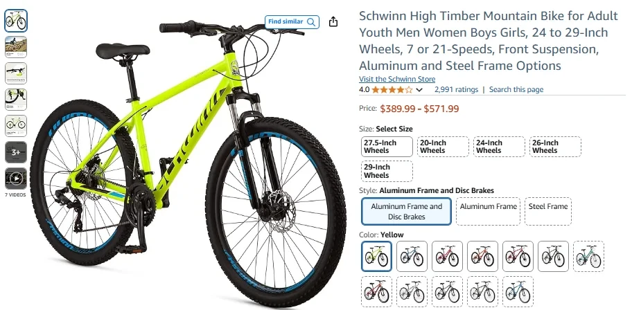 7-Speed Adjustable Hybrid Bicycle