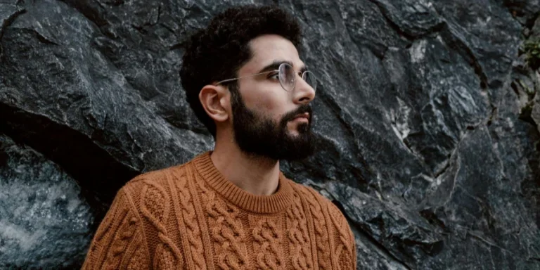 A Bearded Man in Brown Knitted Sweater