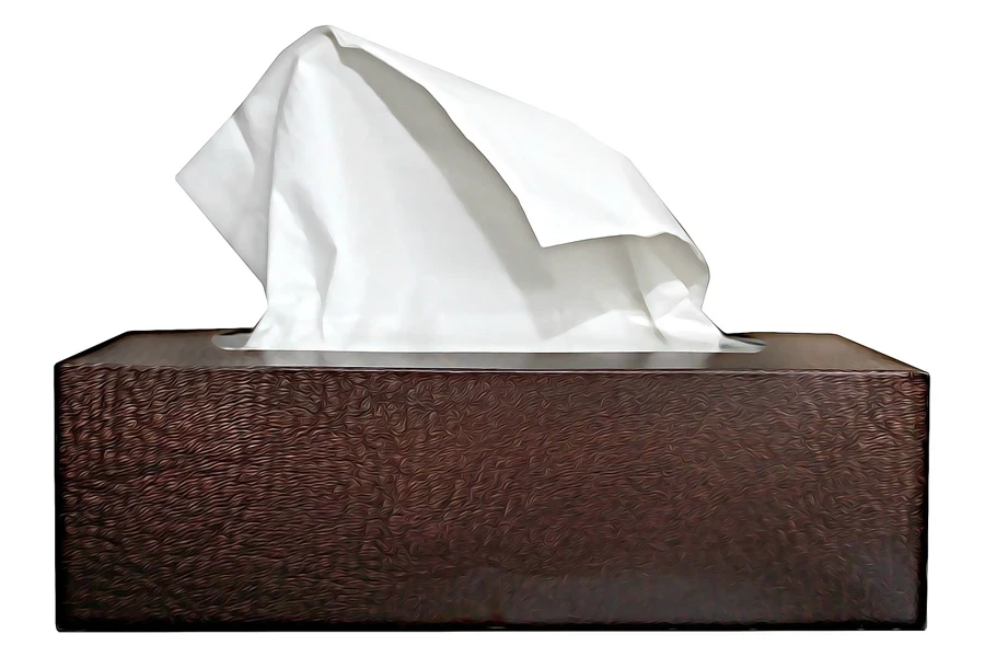 A brown box of handkerchiefs