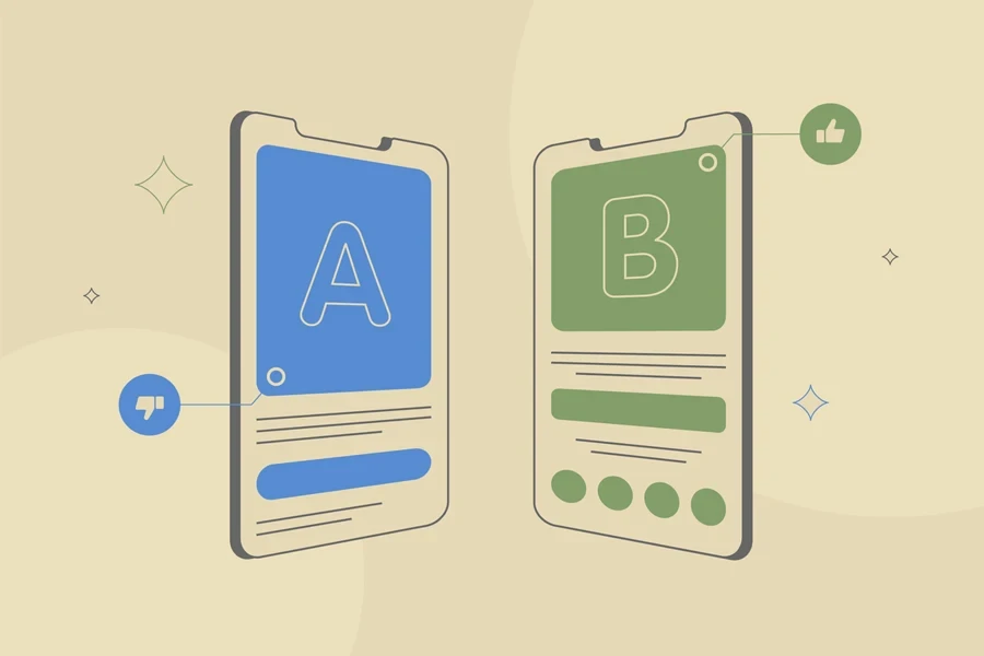 A concept of AB testing different posts