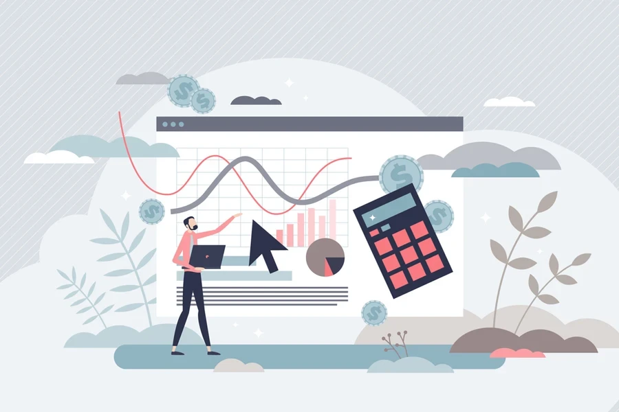 A concept of a business calculating CPA