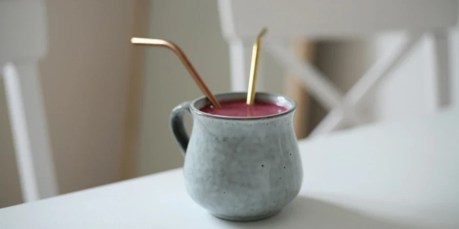 A cup with a drink in it