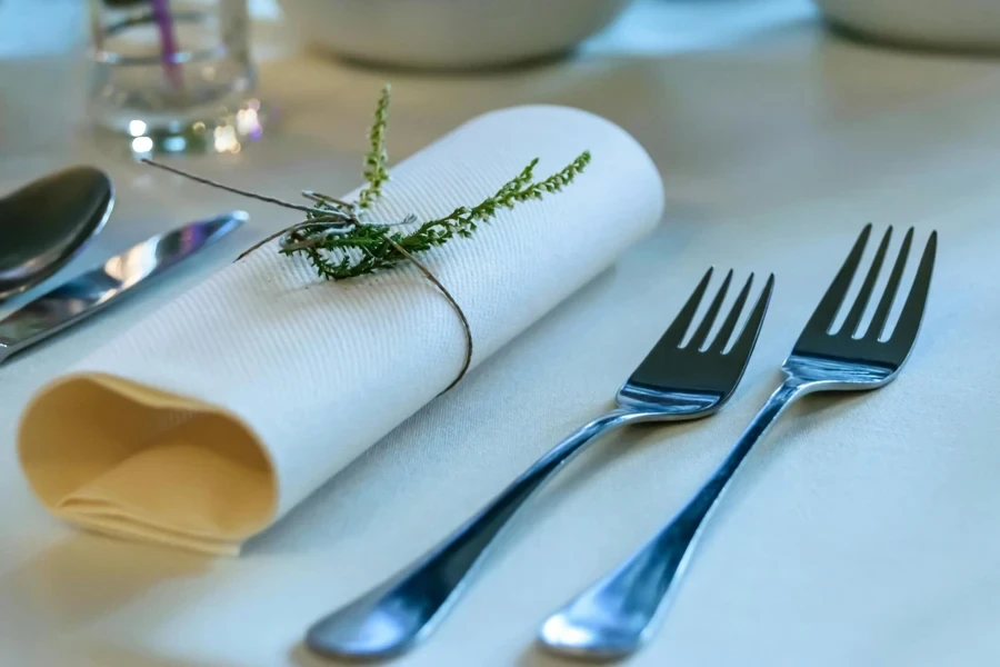 A fork and knife on a table