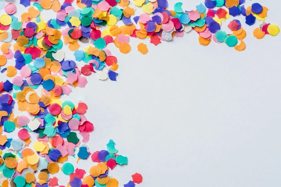 A group of colorful confetti