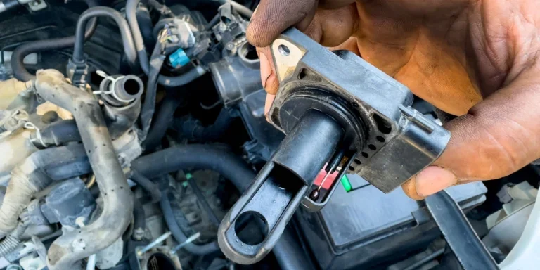 A mechanic holding up a MAP sensor