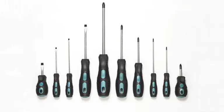 A screwdriver set on a white background