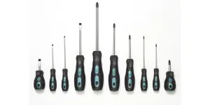 A screwdriver set on a white background