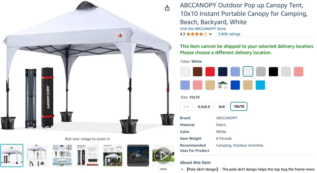 ABCCANOPY Outdoor Pop-up Canopy Tent