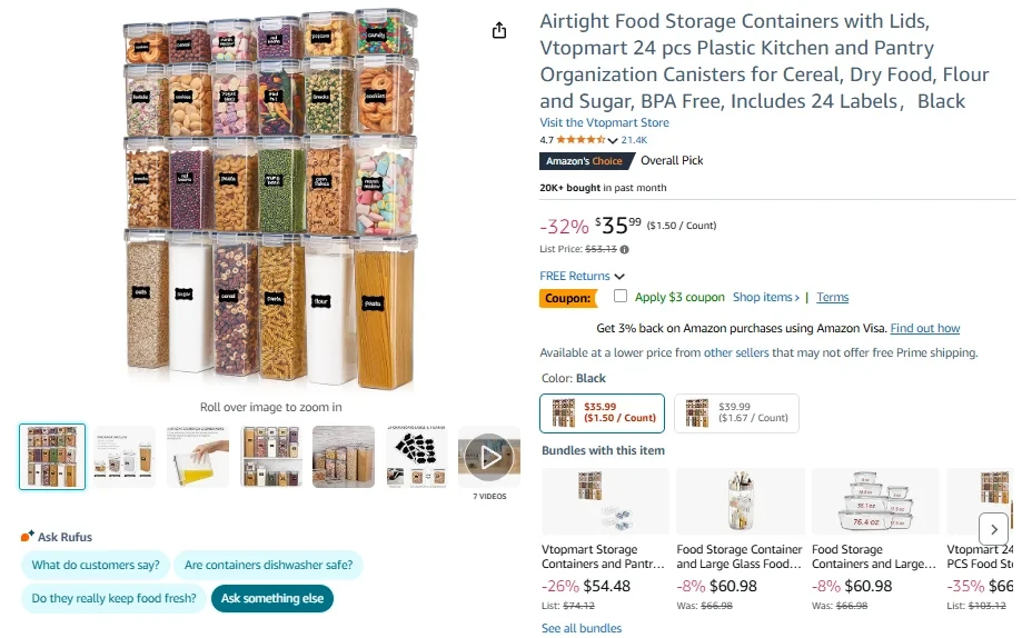 Airtight Food Storage Containers with Lids