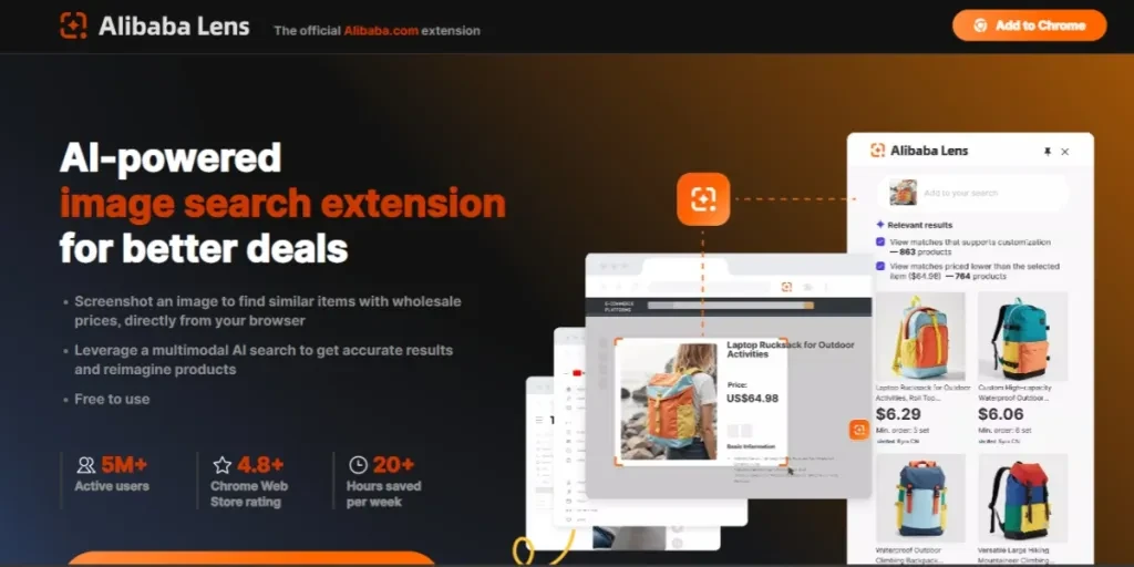 Alibaba Lens is the official Alibaba.com extension for Chrome