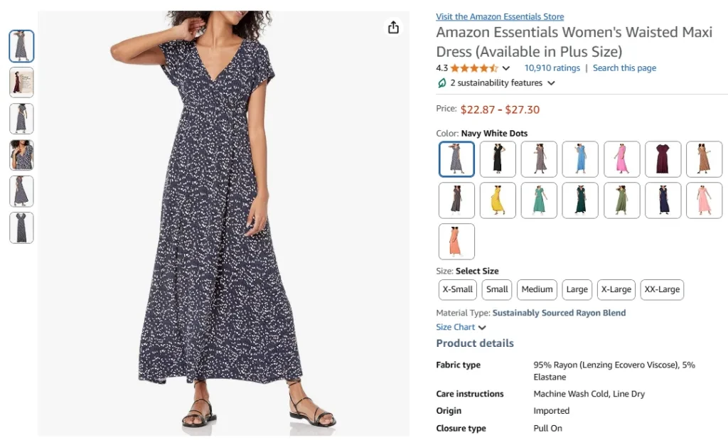 Amazon Essentials Waisted Maxi Dress