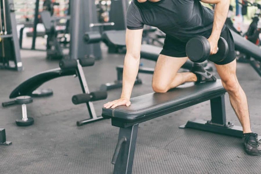 Asian man exercising in the gym, fitness, health, body good.