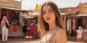 Beautiful women at the market