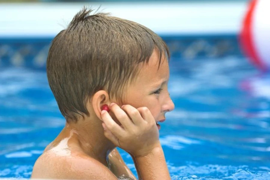 Boy in the swimming pool