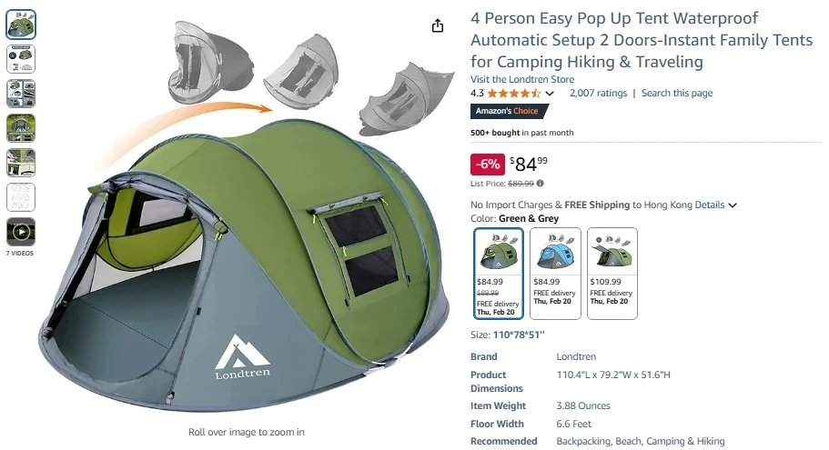 Camping Tent Waterproof Surplus Military Instant Air Tent