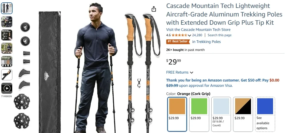Cascade Mountain Tech Trekking Poles