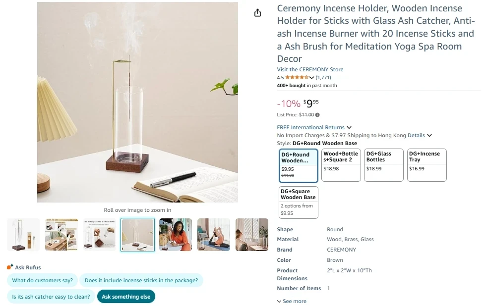 Ceremony Incense Holder – Anti-Ash Catcher for Meditation and Aromatherapy