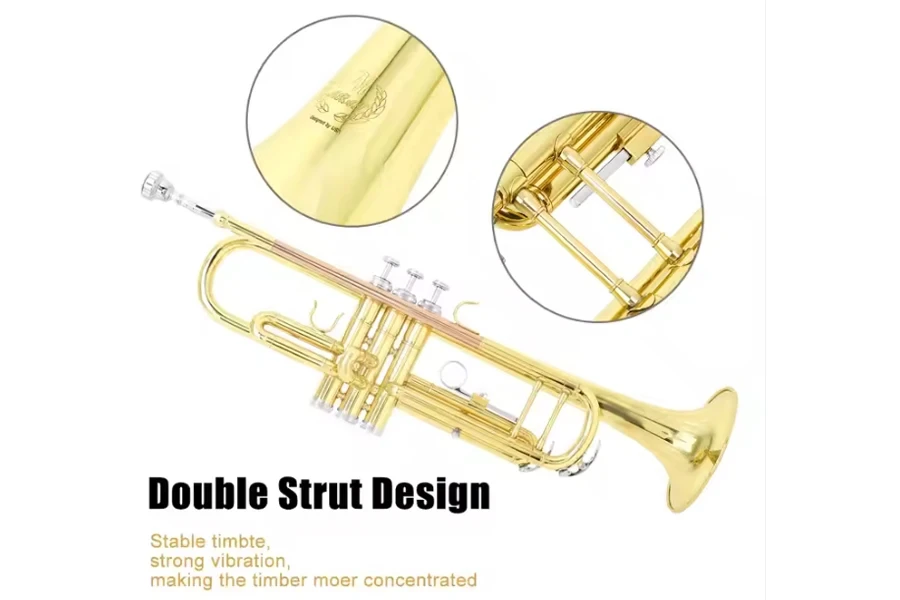 Cheap Bb Double Pole Brass Trumpet Set