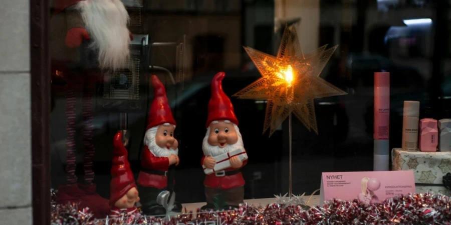 Christmas Themed Display in Store Window