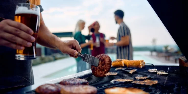 Close Up of Man Preparing Barbecue