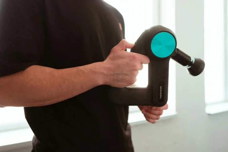 Close up of Man Hands Holding Device