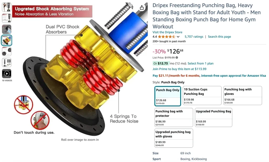 Dripex Freestanding Punching Bag