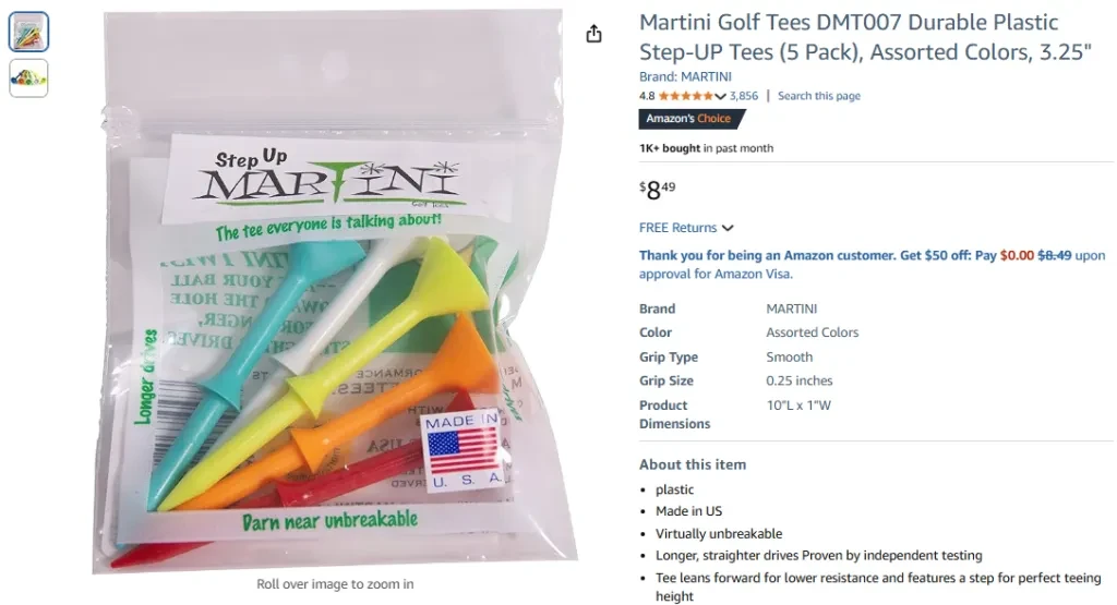 Durable Plastic Step-UP Tees