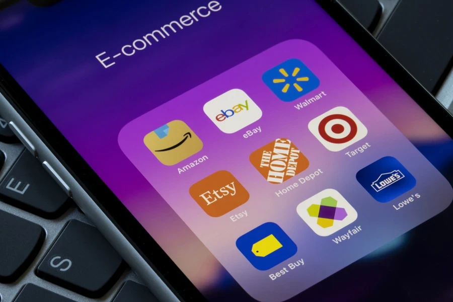 Etsy in a phone’s e-commerce folder