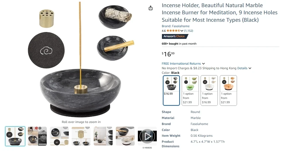 Fasolahome Incense Holder Beautiful Meditation