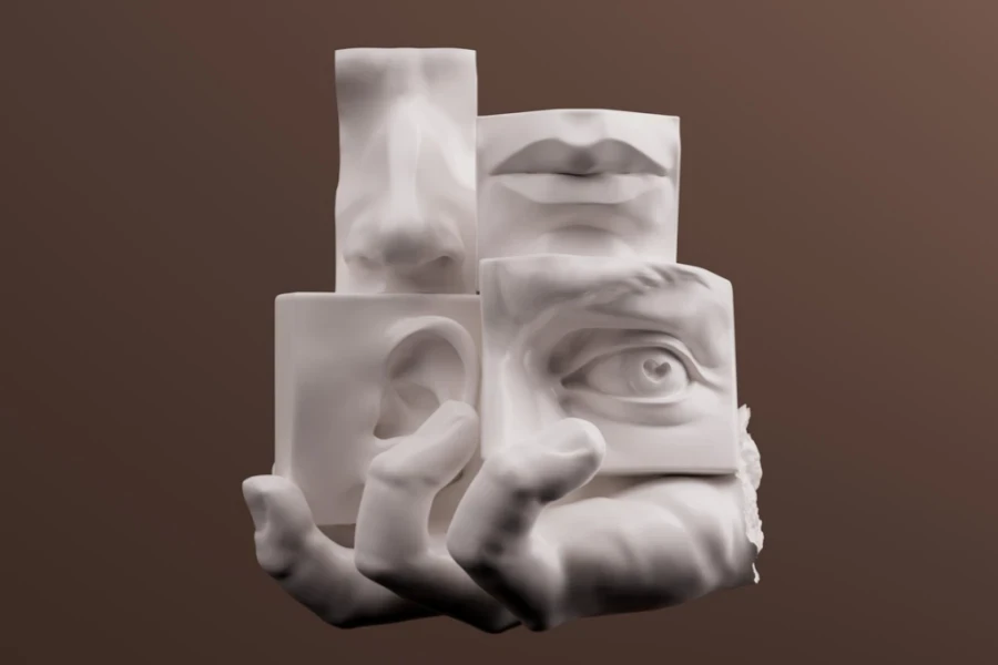 Five human senses concept smell, touch, sight, taste, hearing