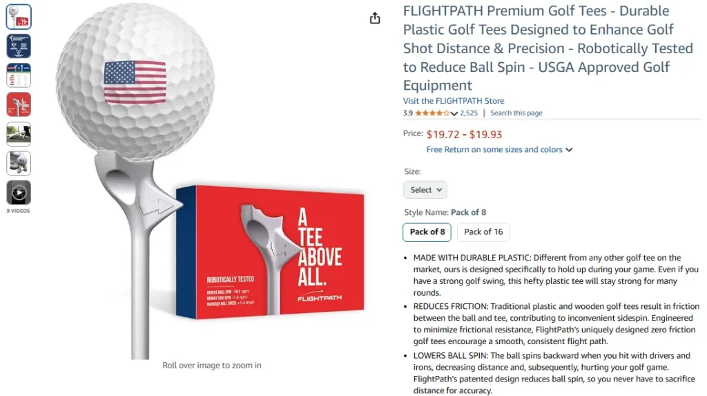 Flightpath Performance Golf Tees