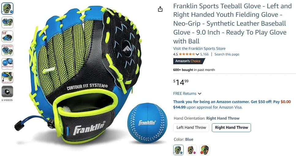 Franklin Sports Teeball Glove