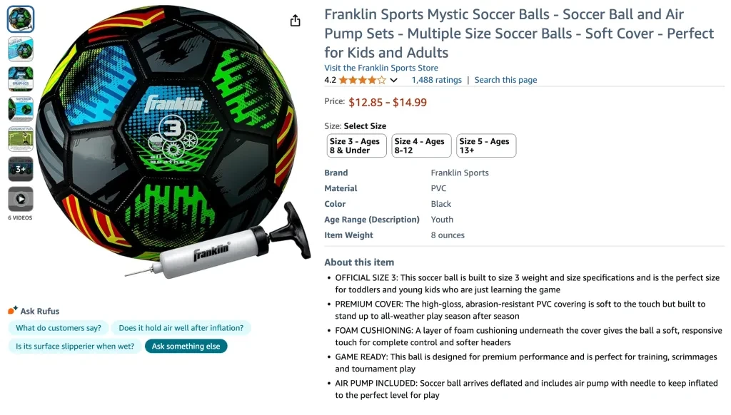 Franklin sports mystic soccer ball