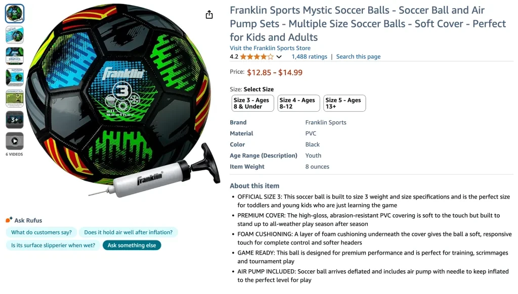 Franklin sports mystic soccer ball