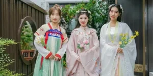 Friends in Traditional Dresses