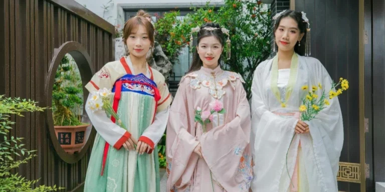 Friends in Traditional Dresses
