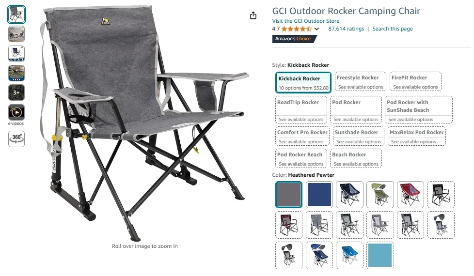 GCI Outdoor Rocker Camping Chair