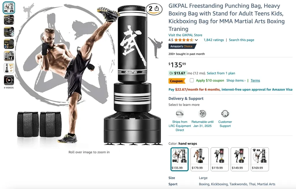 GIKPAL Freestanding Punching Bag