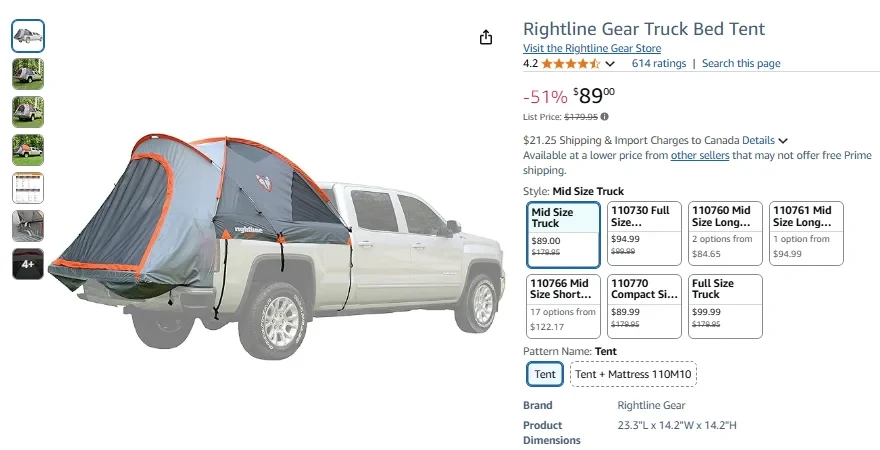 Gear Truck Bed Tent