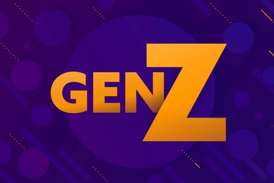 Gen z vector design on abstract background