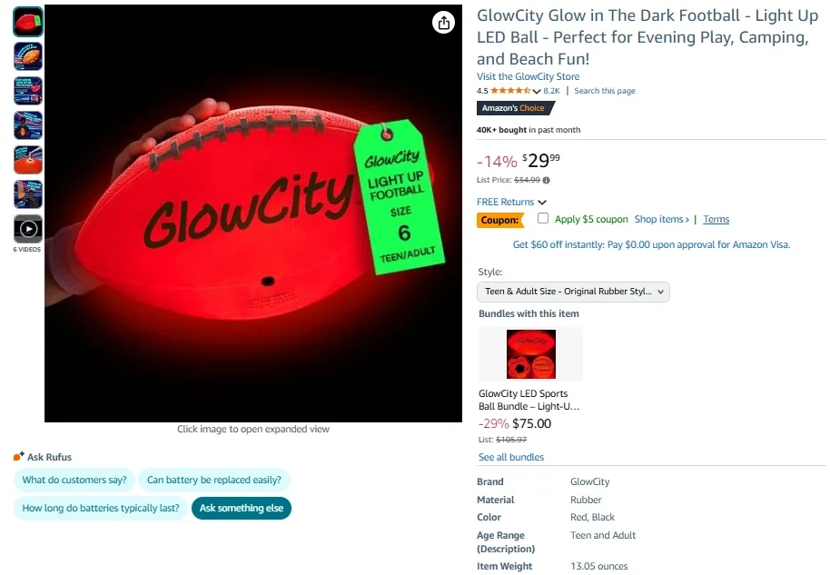 Glow-in-the-Dark Football